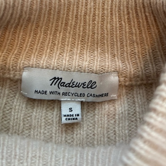 Madewell Womans Small Tan Ribbed Cashmere Sweater - Picture 10 of 13